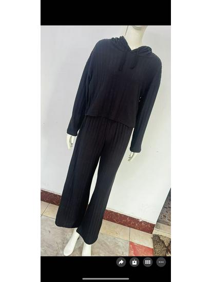 Herbst/Winter 2023 Damen Kapuzensweatshirt & Lange Hose Strickset