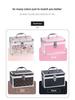 Portable Double-Layer Aluminum Alloy Cosmetic Case with Mirror and Password Lock