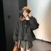 Real shot American retro fur collar cotton clothes women's autumn and winter loose college style design niche thickened coat