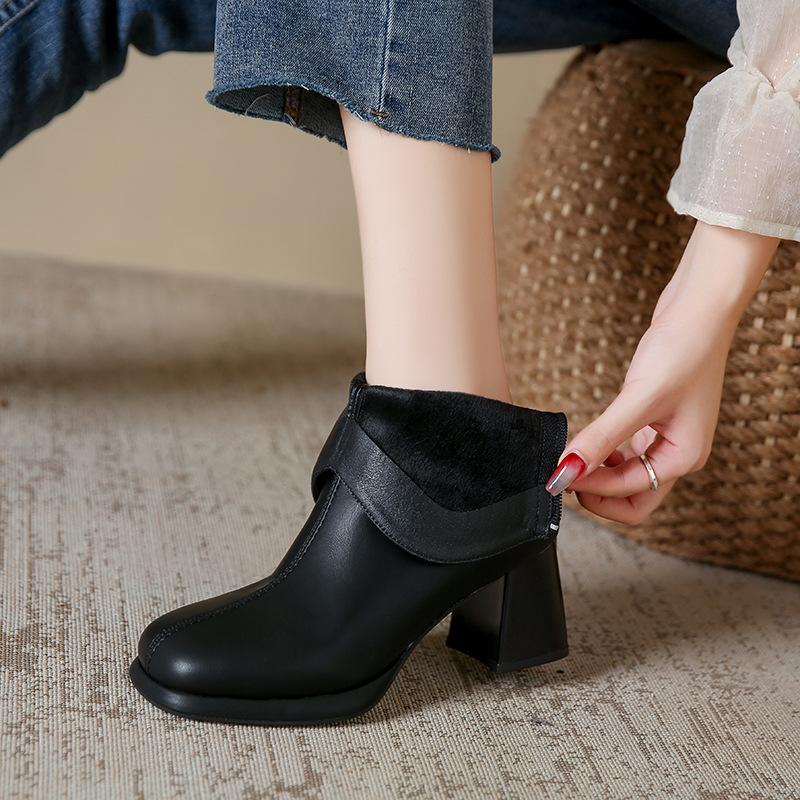 New High Heel Martin Boots Internet Celebrity Short Boots Thick Heel High Heel Thick Sole Waterproof Table Fashion New Chelsea Boots Women