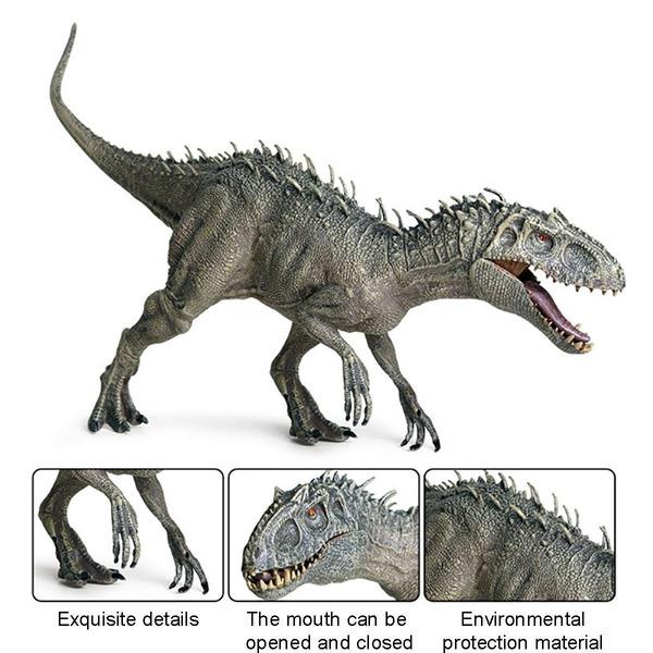 2020 New 34x8x18cm Jurassic Indominus Rex Action Figures Open Mouth Savage Tyrannosaurus Dinossauro World Animals Model Kid Toy