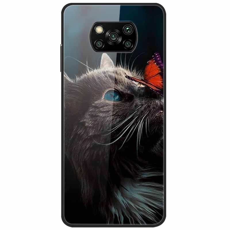 Etui na Poco X3 Pro Modne Urocze Szkło Hartowane Luksusowe Pokrowce Coque dla Xiaomi Poco X3 NFC Etui PocoX3 X 3 Zderzak Ochronny