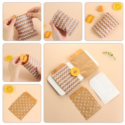 Wedding Pastry Tool Baking Wave Dot Packing Pouch Kraft Paper Bag Popcorn Bag Candy Biscuit Bags