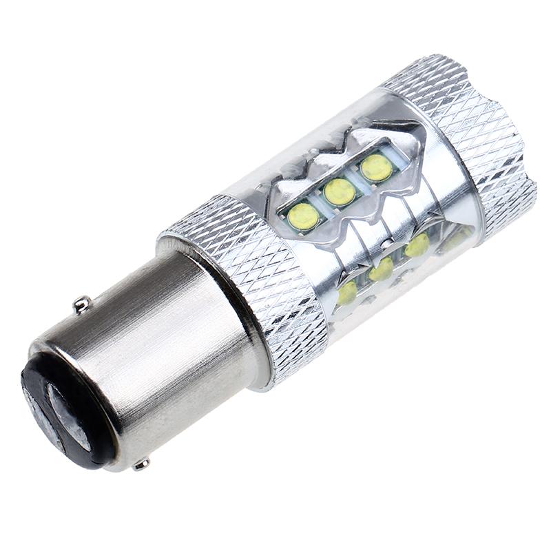 1Pc 80W Super Bright Car Auto Lights White 1156 1157 3156 H16 Headlights Daytime Running Brake Fog Warning Lamp