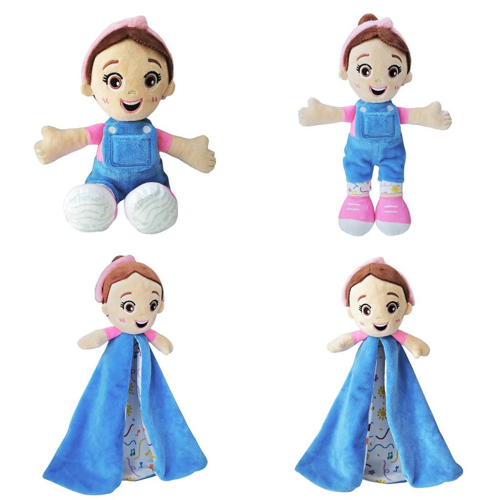 Adorável Boneca de Pelúcia Ms Rachel Brinquedo Macio Para Meninas Lovely Inteligente Companheiro Fofinho 30cm Com Macacão Azul