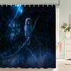 Night Forest Animal Owl Printed Shower Curtain Washable Curtain With Hook Bathroom Decorative Curtain 3D Shower Curtains 180*200