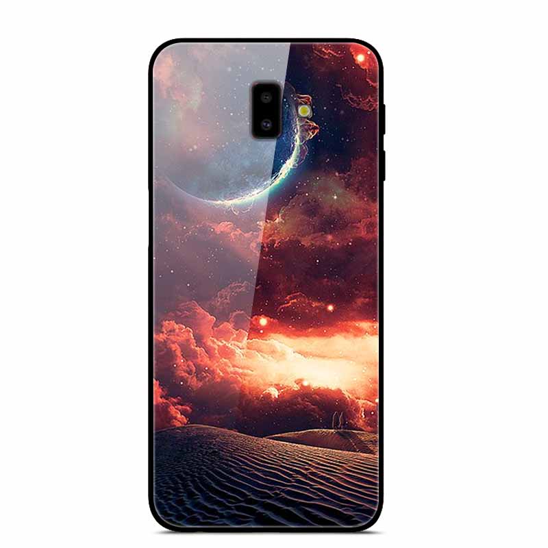 For Samsung J6 Plus Cases J4Plus J8 2018 Fashion Tempered Glass Hard Back Case For Samsung Galaxy J8 2018 Cover J6 J4 2018 Funda