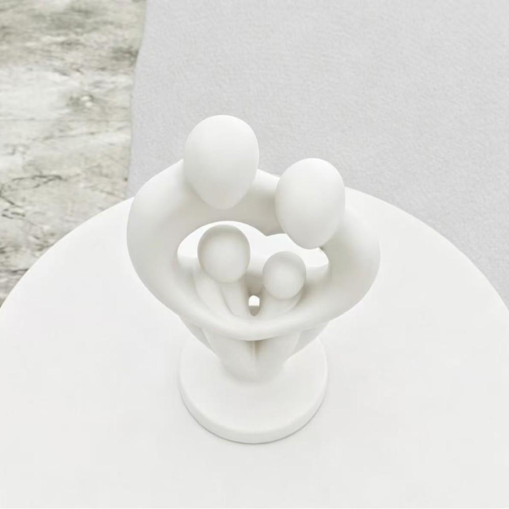 Plastic Abstract Family Sculpture Unique Parent-Child Figurine  Office Decor