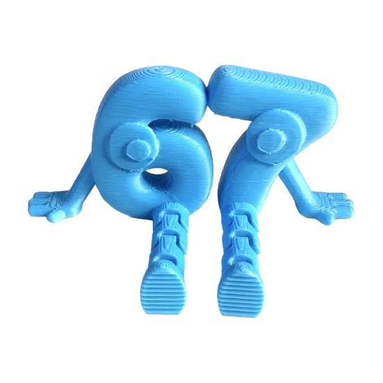 3D Printed 67 Number Figurine Articulated Flexible 67 Character Figure with Movable Joints