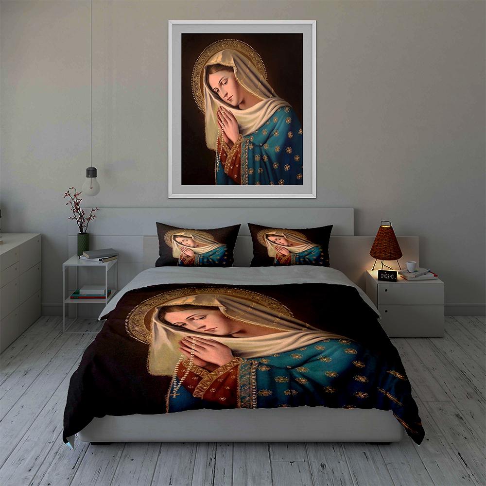 Elegant religious portrait Bedding Duvet cover sets Duvet covers Pillowcases gifts (1 * Duvet Cover 2 * Pillowcases, without duvet insert)
