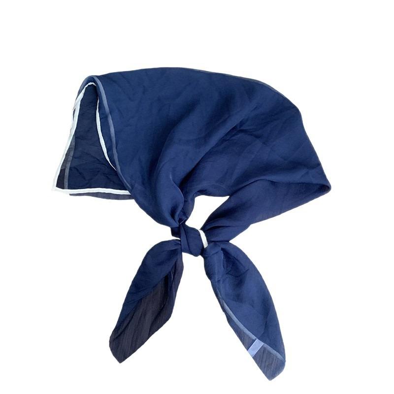 Silk scarf square scarf high-end summer solid color soft fashion scarf with shirt thin scarf scarf shawl