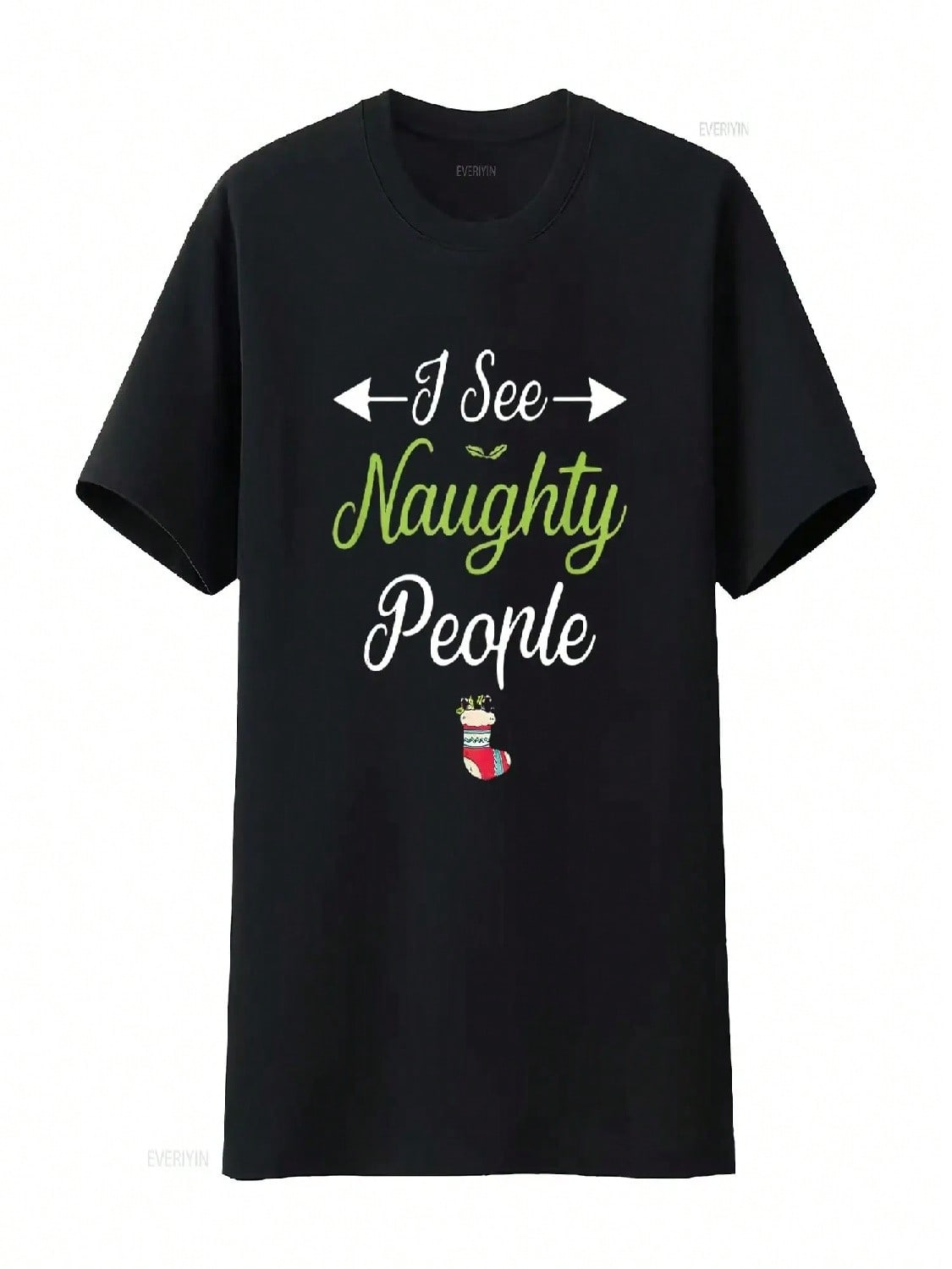 I See Naughty People Funny Holiday unisex Christmas T Shirt Black 4X Large Vintage Washed Comfortable Fashion Slightly Streetwear S разноцветный