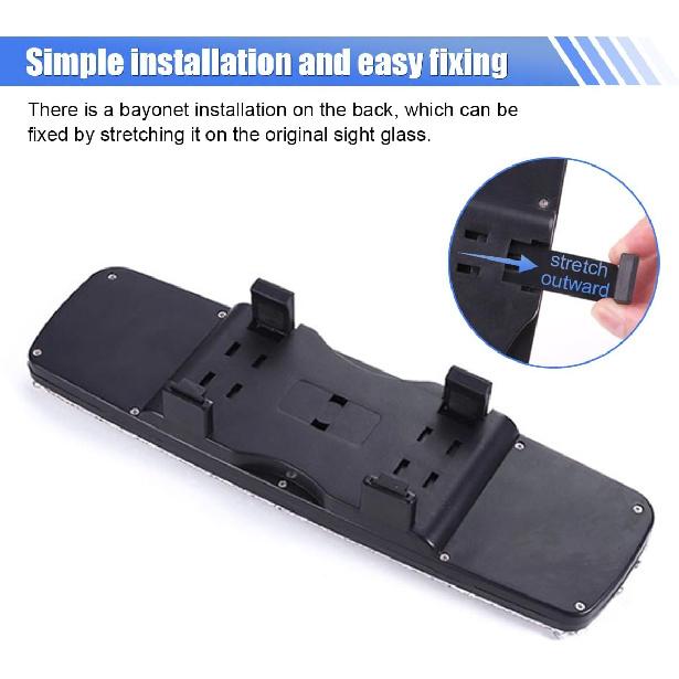 Bling Car Rear View Mirror, Clip-On Rhinestone Car Rearview Mirror With Crystal Diamonds, HD Glass Auto Interior Rear View Mirror, Car Decoration