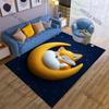 Fox Sleeping On Crescent Moon Carpet for Living Room Bedroom Sofa Home Decor Rus Non-slip Floor Mat Luxury Gift Multiple Sizes