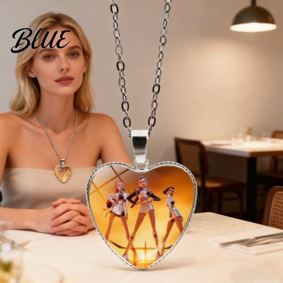 Cute Heart Pendant Korean Pop Hunters Necklace Anime Merchandise Skin-friendly