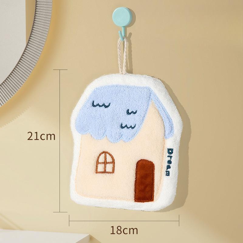 Cute Christmas Tree Hand Towel Thickened Hanging Design Handkerchief Towel Kitchen Rag Small Square Towel 26x19cm Rag