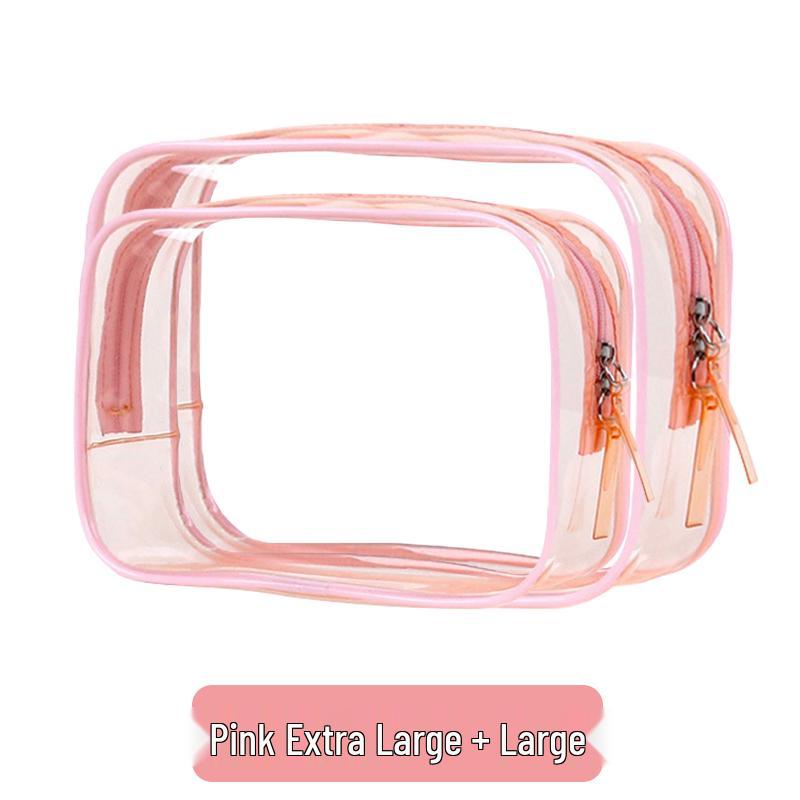 Large Capacity Waterproof Transparent Makeup Bag - Portable Toiletry Organizer for Travel