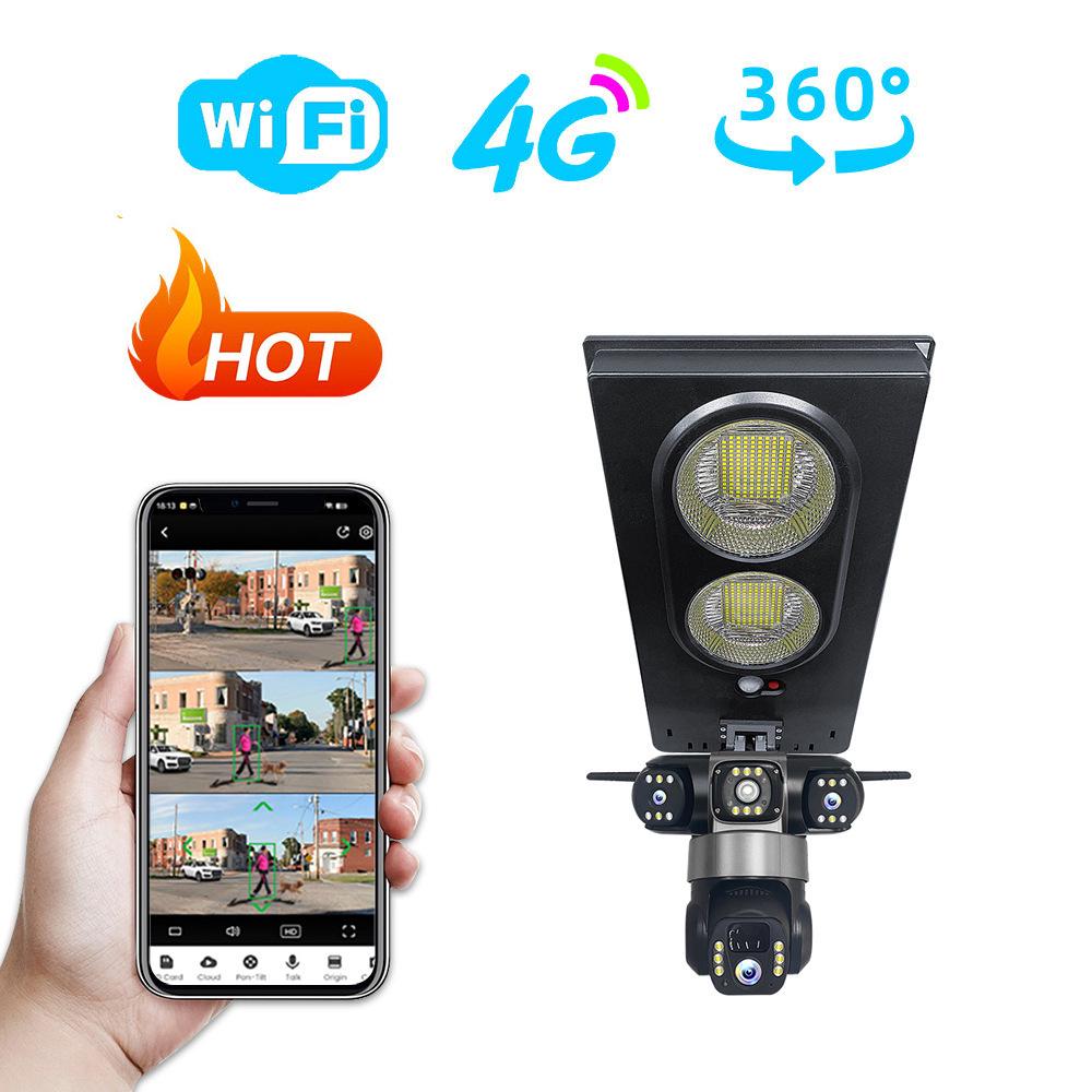 V380 Outdoor Smart Cam: Solar-Powered, Network-Free, Full-Color, Remote-Controlled, Triple-Screen, Courtyard Street Light
