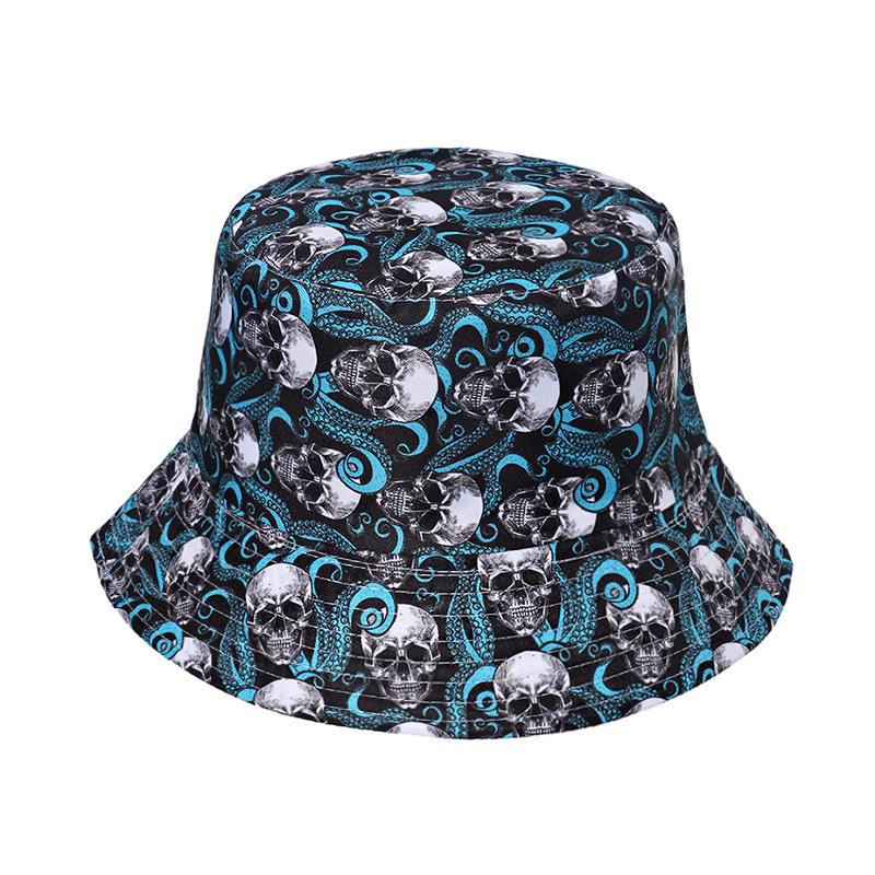 Fashionable Ghost Head Hole Head Fisherman Hat Hip-Hop Basin Hat Trendy Sun Shading Hat Warm Hat