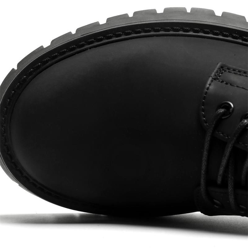 Men's Spring Casual Vintage Thick Sole High Quality Shoes Smart British Style Black Wide Foot Trendy Shoes Leather Casual Shoe