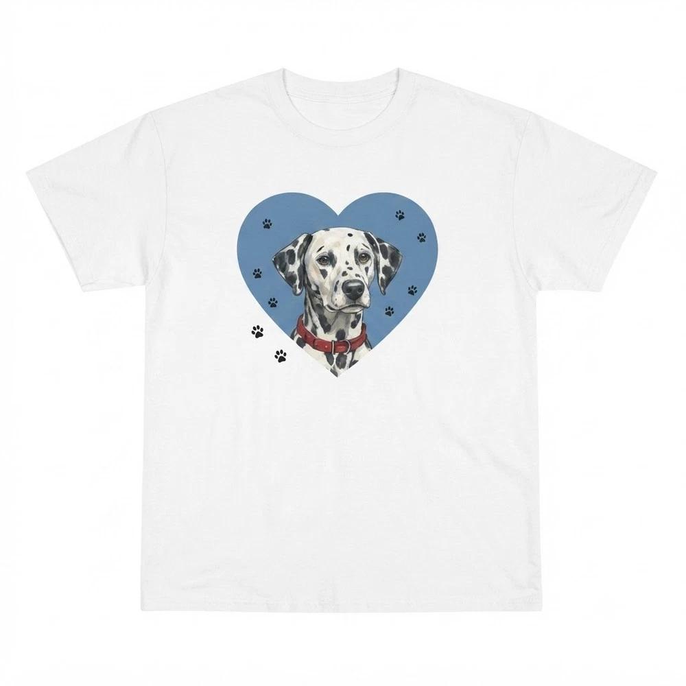 Dalmatian Dog Graphic Spotted Dog White TShirt S