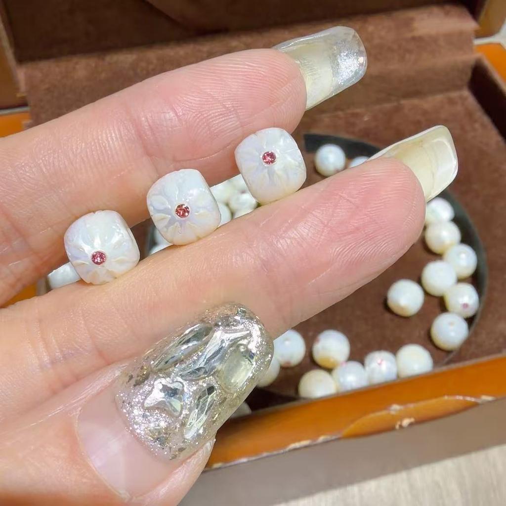 Fibbia Incisa con Rosa e Piuma di Perla Naturale, Perline Wenwan Schiena di Tartaruga con Perline Zucca Accessori Fai da Te