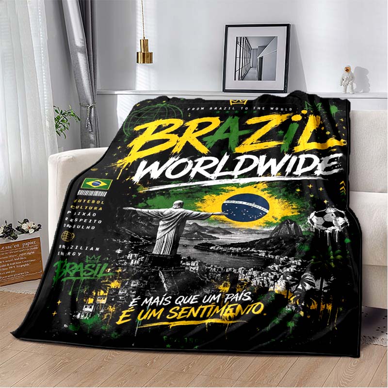Portugal Ronaldo No.7 Print Flannel Throw Blanket Soft Warm Sofa Bed Cover For Football Fans Kids Teens