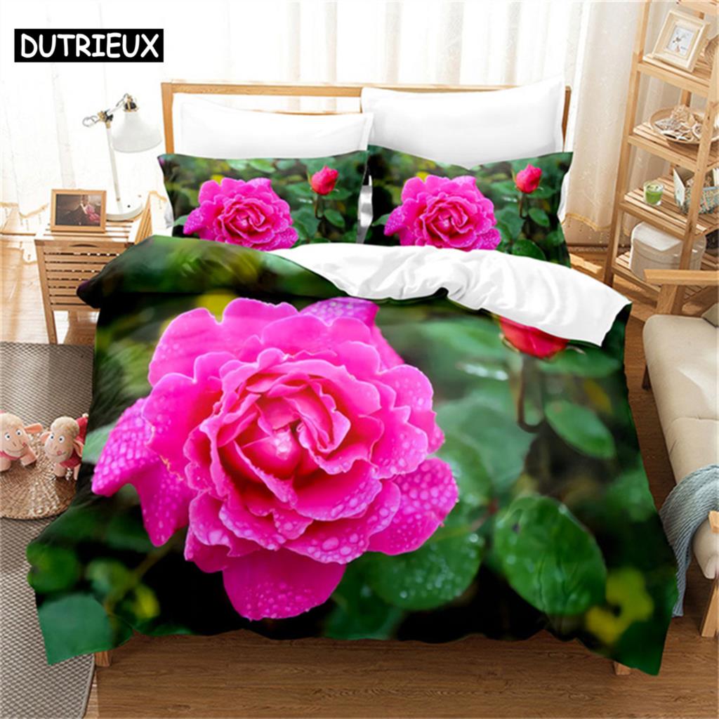 

Comforter Purple Peony Queen Bedding Set Bedding Comforter Bedding Sets King Size Bedding Set Comforter (quilt)-EU Single(135*200cm)3pcs