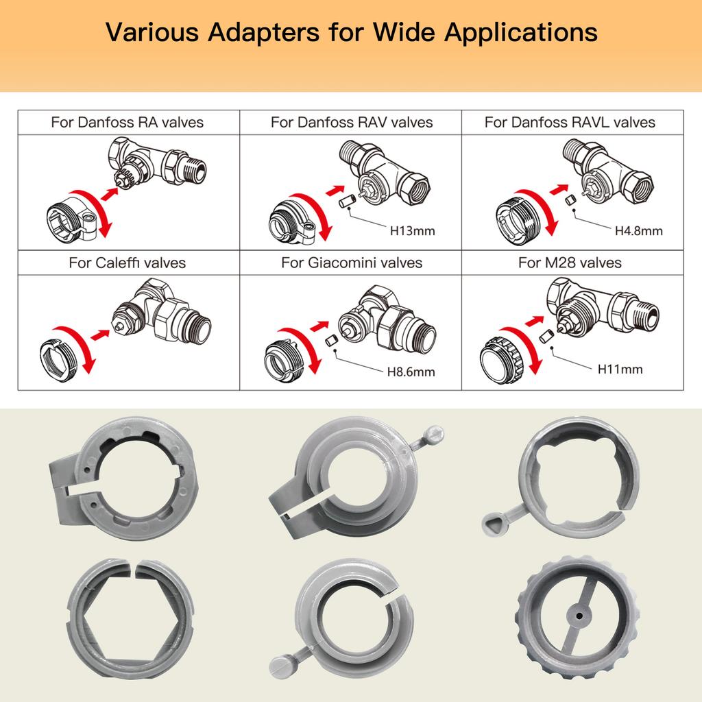Heat Radiator Thermostat, Tuya Smart Intelligent Radiator Actuators Programmable Thermostatic Heater Control Valve