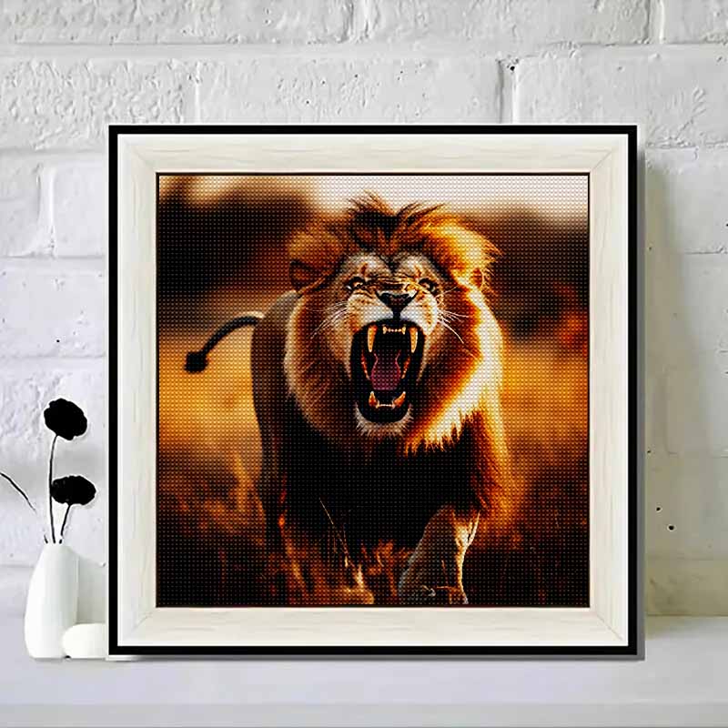 New Arrival 5D DIY Full Circle Diamond Painting "Lion" Embroidery Cross Stitch Home Decor Gift