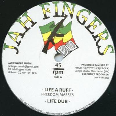12inch Record FREEDOM MASSESS - Life A Ruff; Life Dub / Dub Mix 2;  JFR1212 Jah Fingers 2016 UK Reggae, Ska & Dub Used