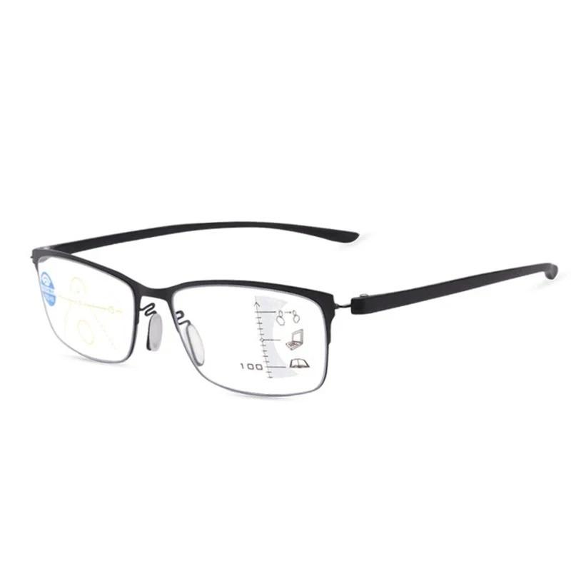 

Half Frame Progressive Glasses Men Ultralight Hd Multifocal Reading Glasses Ladies Women Blue Light Blocking Presbyopia Eyewear +2.0