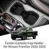 Porte-gobelet d'eau de console pour Nissan Frontier 2022-2025 2026 Boîte de rangement pour boissons fixe Limiteur Plateau Accessoires de voiture en silicone Noir