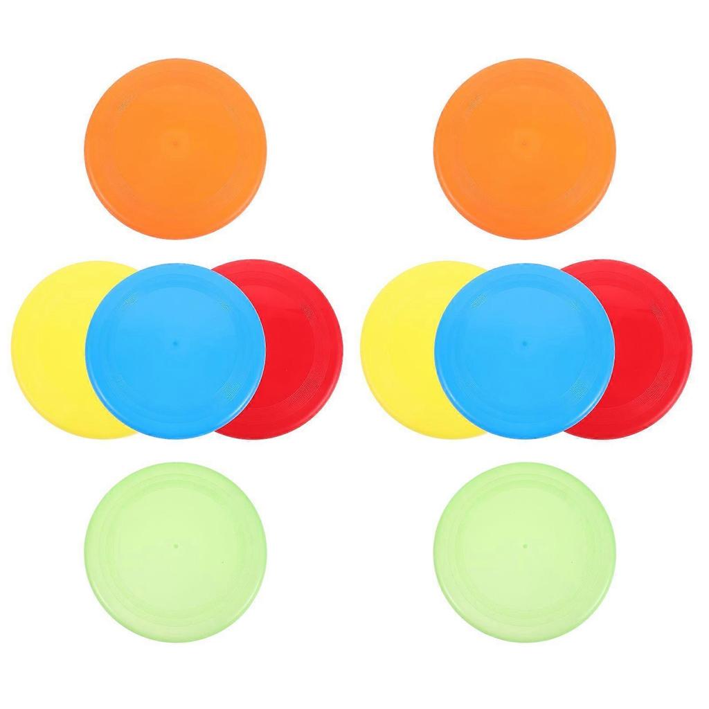 10pcs Flying Disc Set: Colorful Plastic Flying Saucers For Kids - Beach Party Pool Toys - Outdoor Throwing Game - Portable Tossing Toy 9-Inch