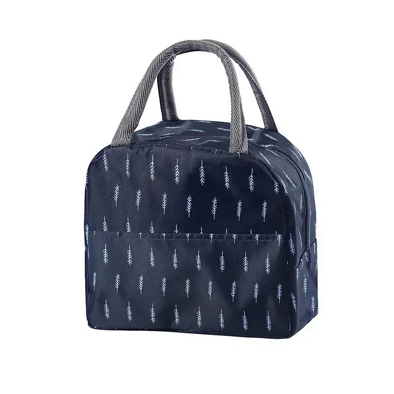 Functional Insulated Oxford Lunch Bag Flower Pattern Cooler Lunch Box Bags Thermal Food Picnic Lunch Bags for Women Kids