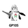 White Skeleton Knight & Black Skeleton War Horse Building Blocks Set GP105-108