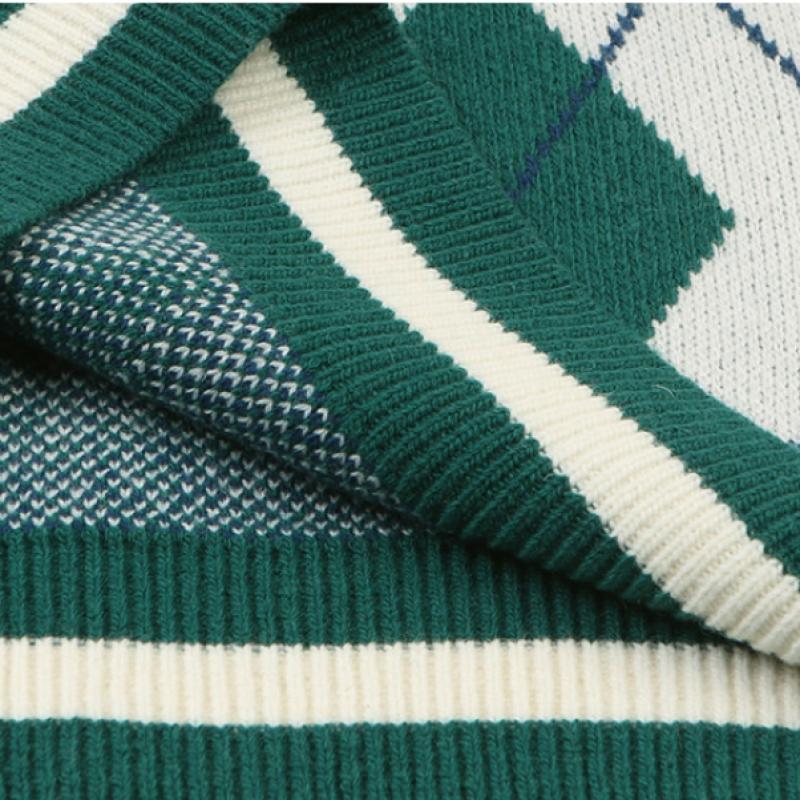 Kangol Women S Argyle Knit veSt 1877 Green