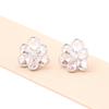 Unique Design: Flower Super Flash Crystal S925 Silver Needle Stud Earrings Women's Earrings, New High-end Temperament Earrings