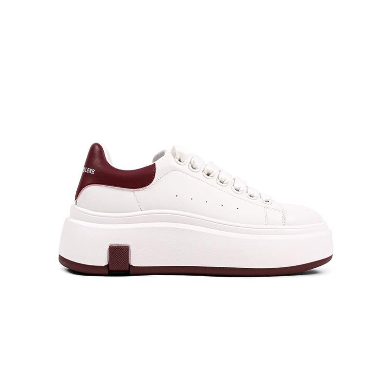 

2024 autumn new 5CM thick-soled little white shoes women s casual flat-soled muffin versatile sports board shoes European products are popular 40 бордовий