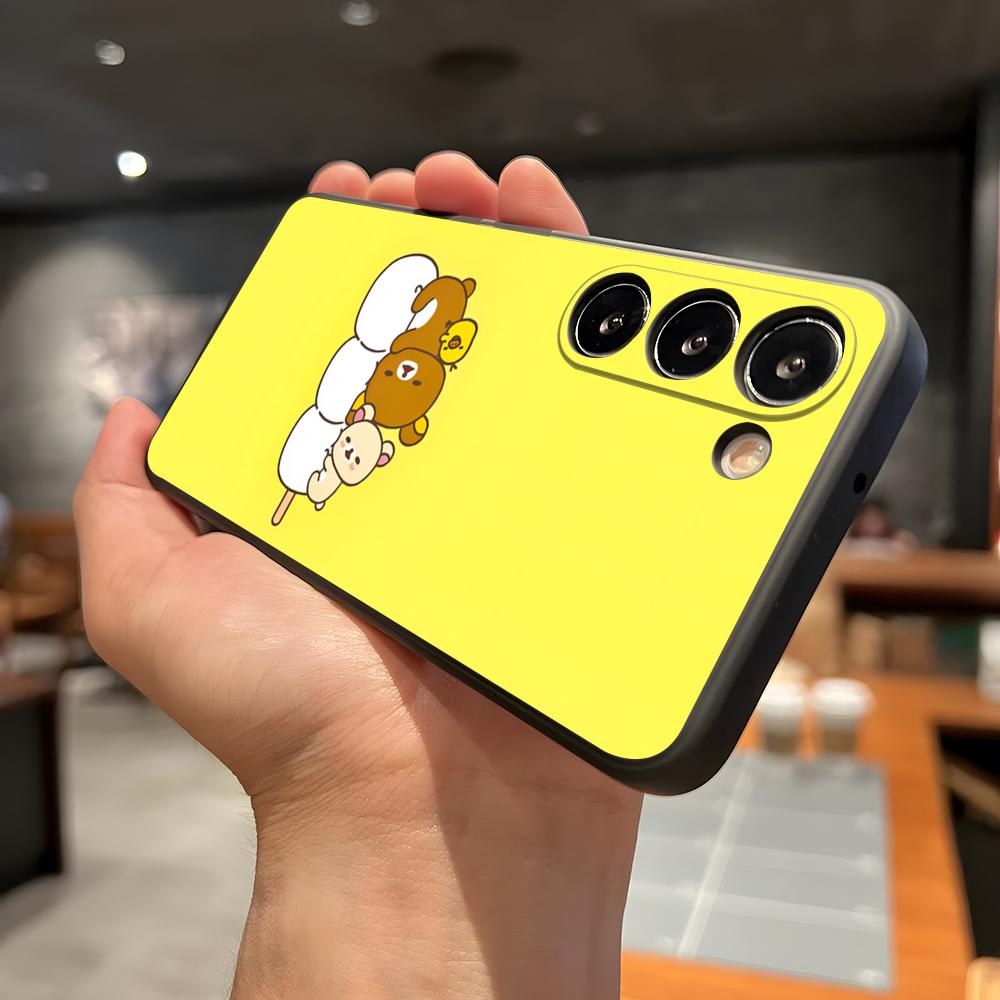 Cute R-RilakkumaS Phone Case For Samsung A56 A36 A26 A16 A15 A25 A35 A55 A14 A34 A24 A54 Black Soft Shell