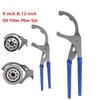 9/12" Oil Filter Pliers Clamp Type Wrench Adjustable Hand Tools Oil Filter Versatile Application 45# Steel Adjustable Design
