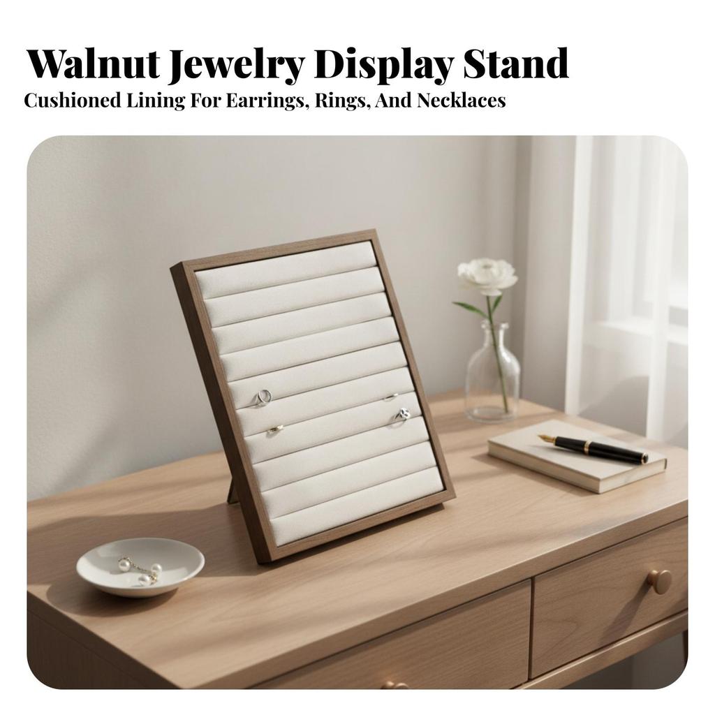 Jewelry Display Stand with Folding Leg Velvet for Countertop, Showroom