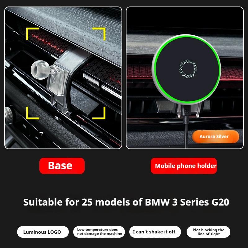 For BMW X3 X5 X6 X7G45 G05 G06 G07 2 3 4 5series G42 G30 G22 G60 2025 Car Wireless Charging Car Phone Mount MagSafe Accessories