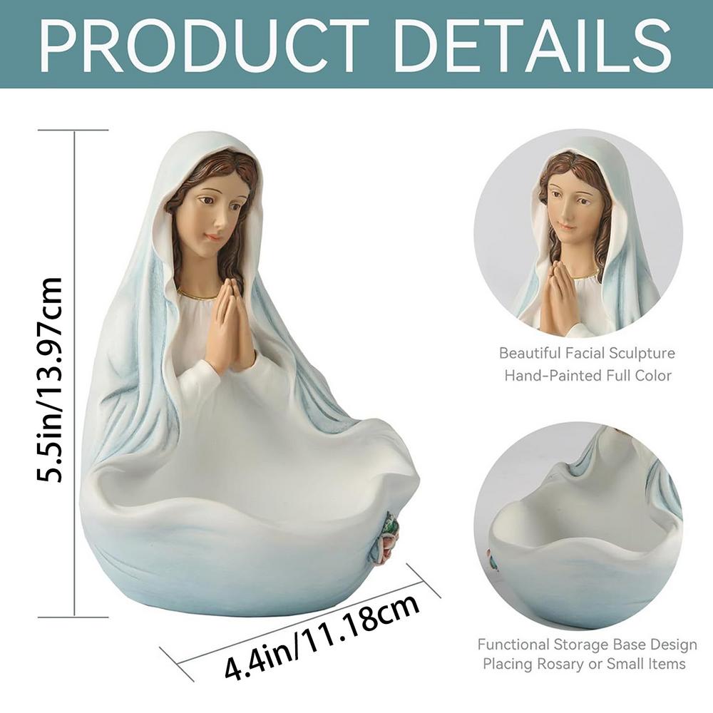 Mary Statue Outdoor Blessed Virgin Mary Statue Religious Sculpture Figurine Holder Decor For Women Family Church Indoor Home
