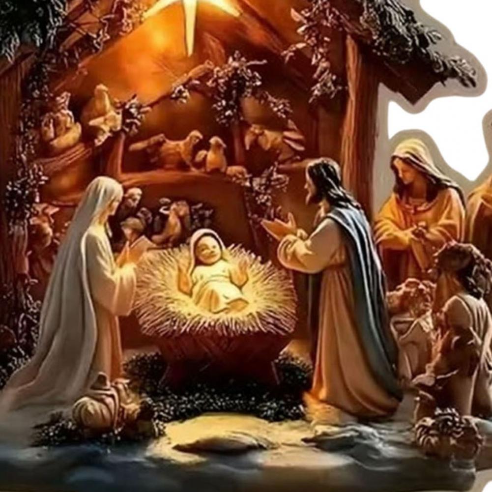 Nativity Scene Decor 2d Acrylic Nativity Scene Ornament Flat Christmas Tabletop Display Minimalist Christian Desktop Decor