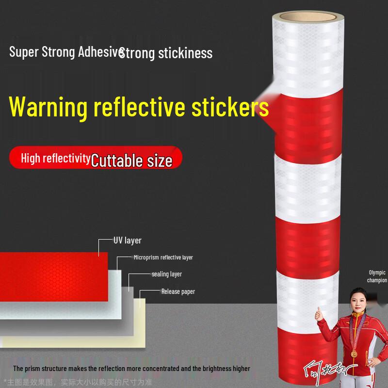 HOTUN Reflective Red-White Warning Strip