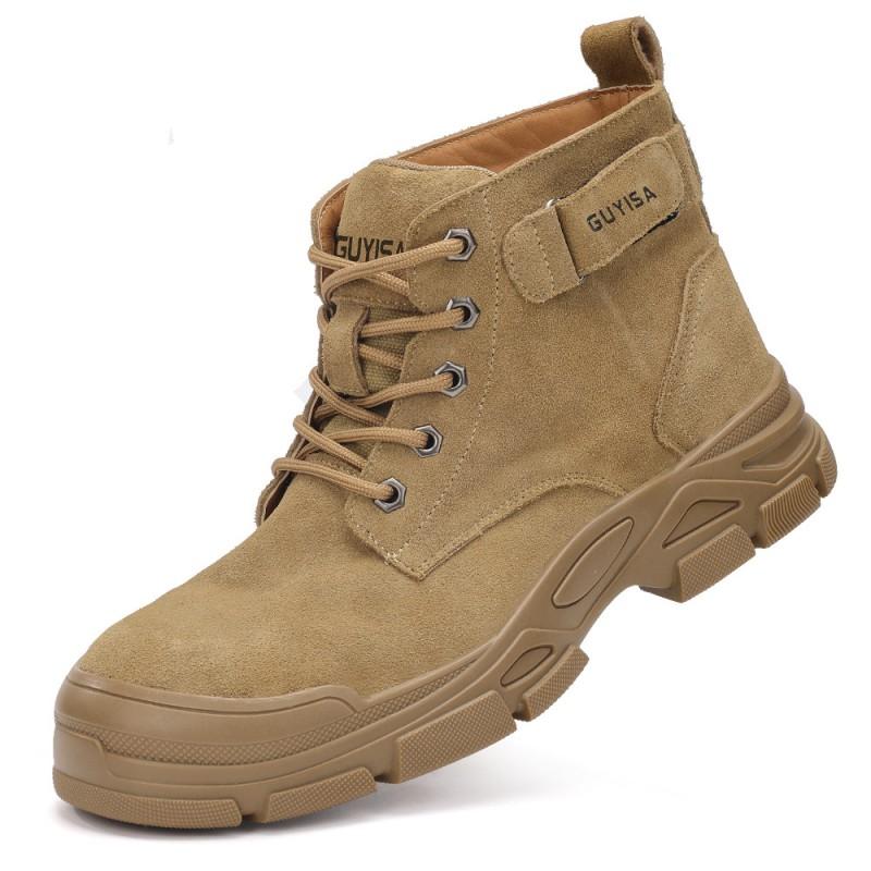 Mens Steel Toe Safety Work Boots Anti-Puncture Fire-Resistant Welding Shoes Industrial Use