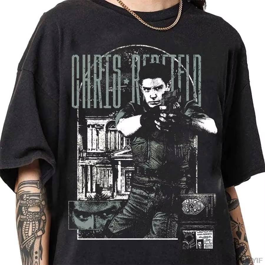 2026 Summer Fashion Trendy Tee Resident Evil 1 Remake T-shirt For Men Women Cotton T Shirts Short Sleeve Tops J193 Gothic Cotton Oversized T-shirts