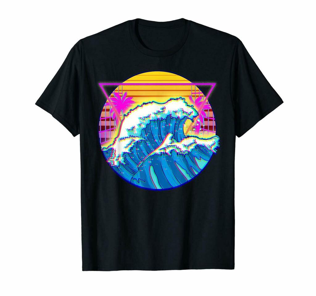 Estética Vaporwave Waves Retro S Unisex camiseta negra hombres camisetas  moda verano O -Cuello Slim Fit manga corta camiseta hombres marca de  algodón -Ropa C comprar a buen precio — entrega gratuita,