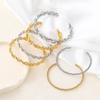 Bracelet Ouvert en Acier Inoxydable Européen & Américain - Design Tressé Simple Haut de Gamme
